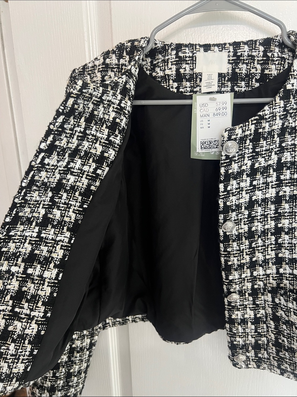 NWT H&M Tweed Blazer Jacket - Picture 6 of 6